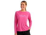 HUK Performance Fishing Pursuit Crew Solid - Women's Fuchsia Splash