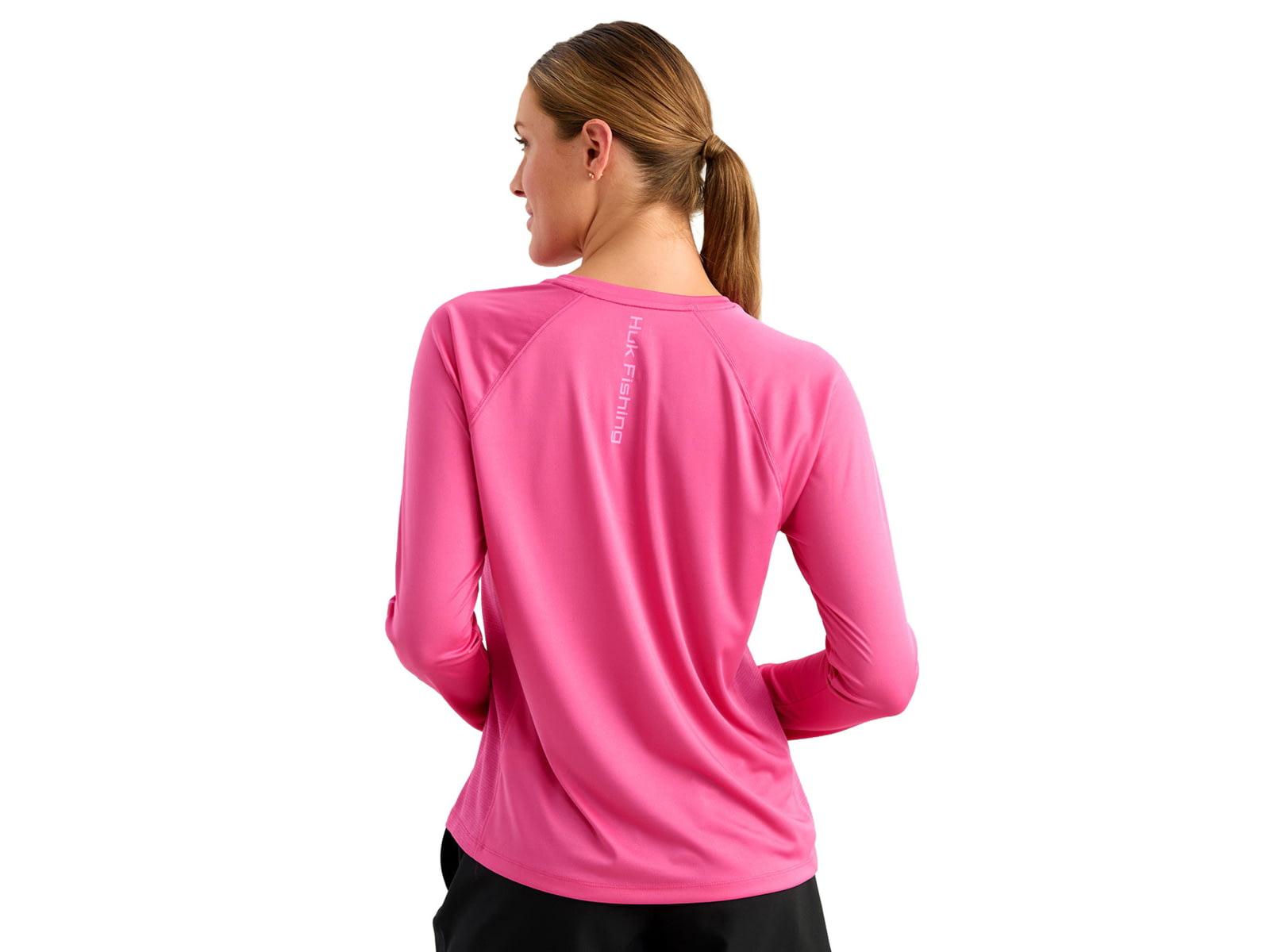 HUK Performance Fishing Pursuit Crew Solid - Women's Fuchsia Splash
