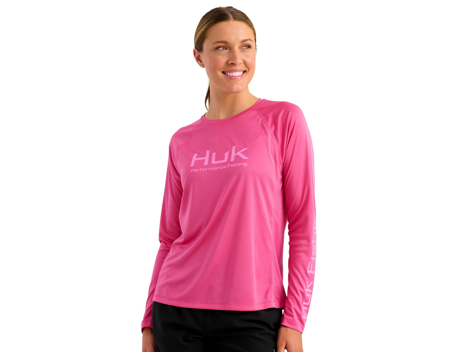 HUK Performance Fishing Pursuit Crew Solid - Women's Fuchsia Splash