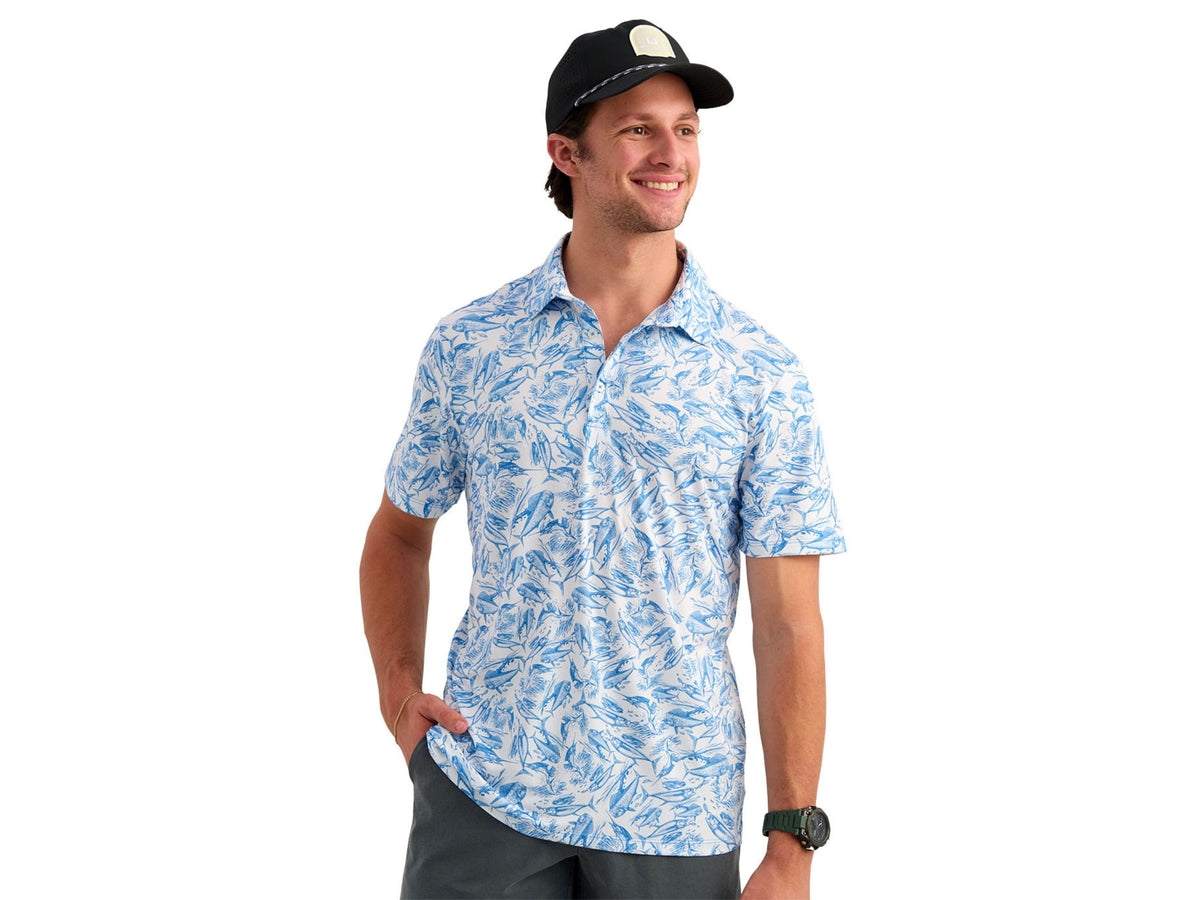 HUK Performance Fishing Pursuit Kc Printed Polo - Men's Regatta