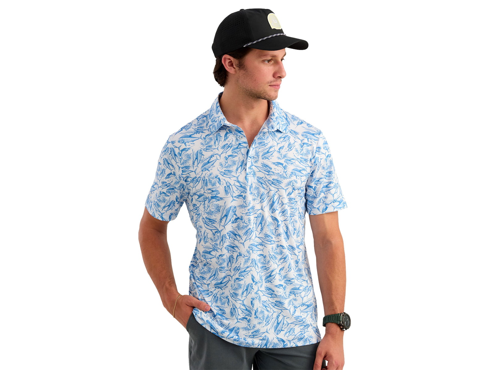 HUK Performance Fishing Pursuit Kc Printed Polo - Men's Regatta