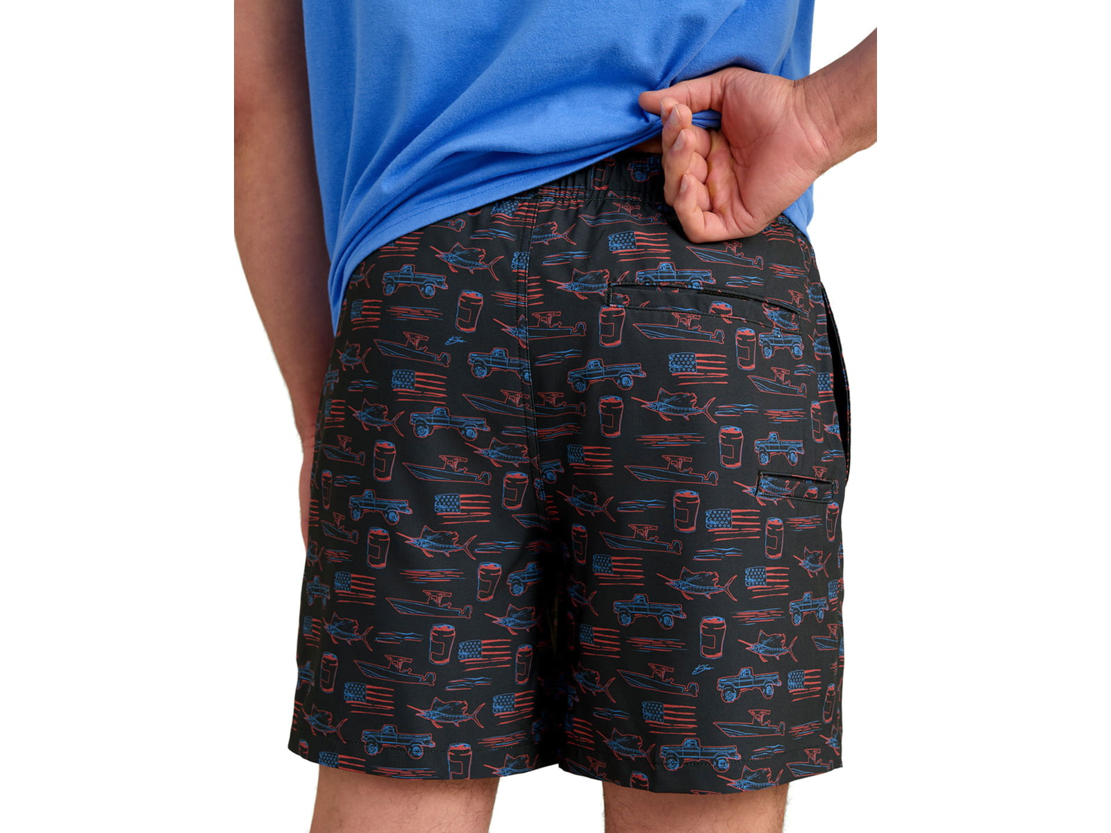 HUK Performance Fishing Pursuit Kc Printed Volley Short - Men's Sea Storm