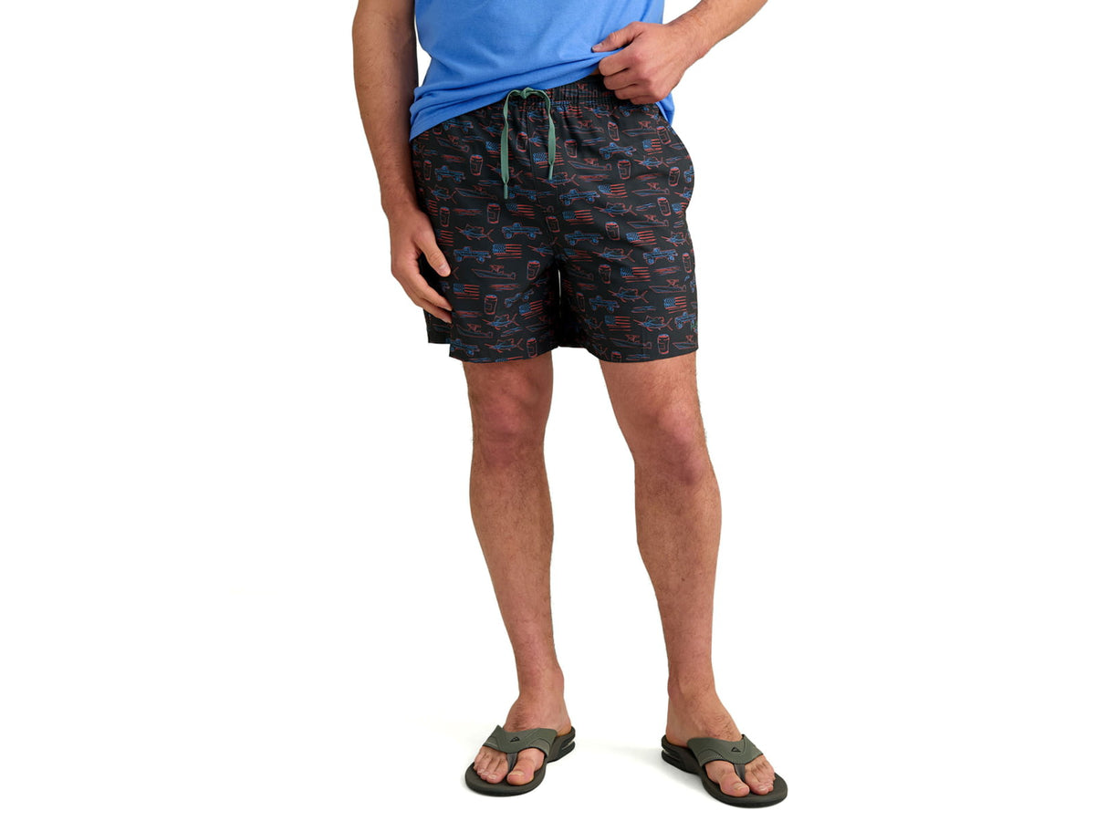 HUK Performance Fishing Pursuit Kc Printed Volley Short - Men's Sea Storm