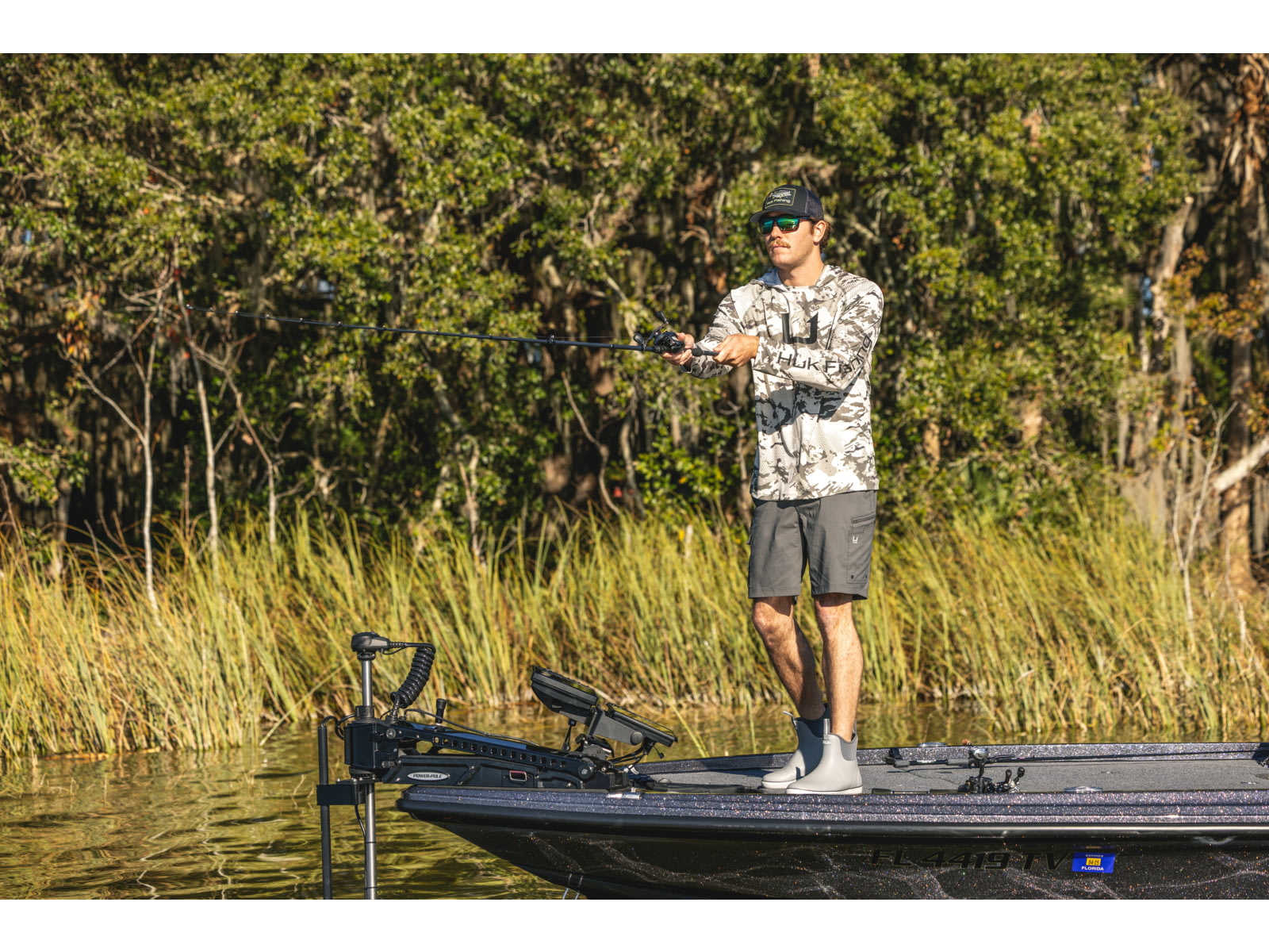 HUK Performance Fishing Icon Kc Printed Hoodie Moss2