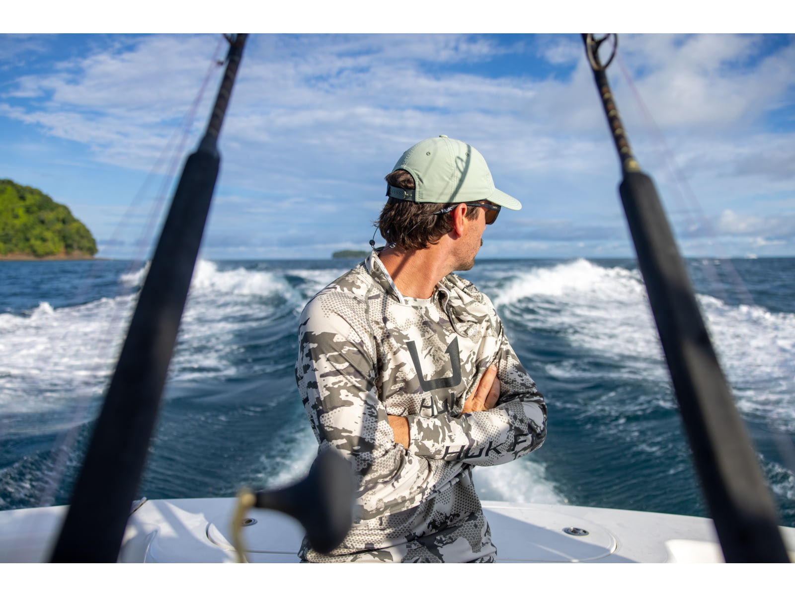 HUK Performance Fishing Icon Kc Printed Hoodie Moss2