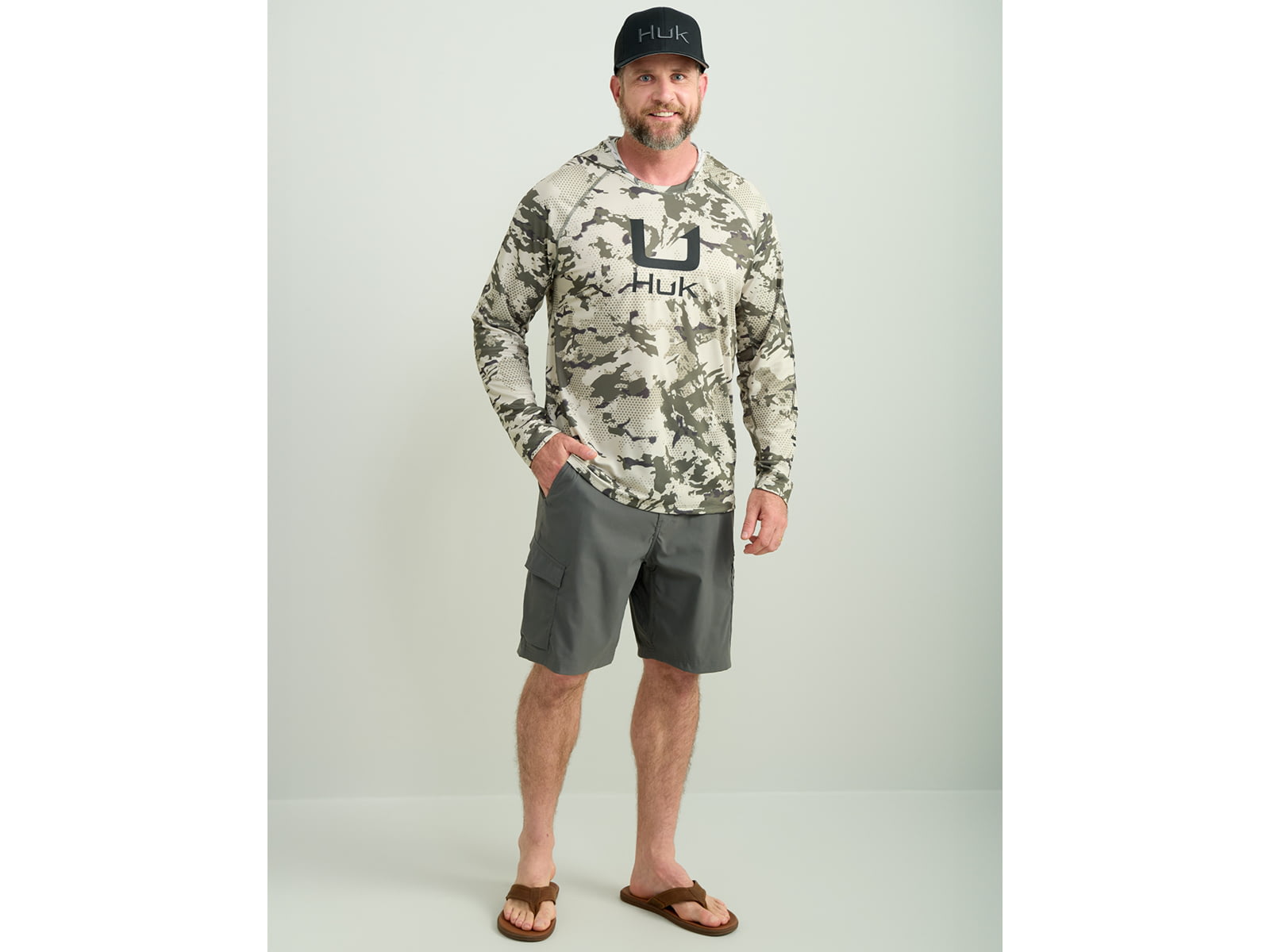 HUK Performance Fishing Icon Kc Printed Hoodie Moss2