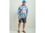 HUK Performance Fishing KC Print Icon Performance Crew - Men's Night Owl2 Small