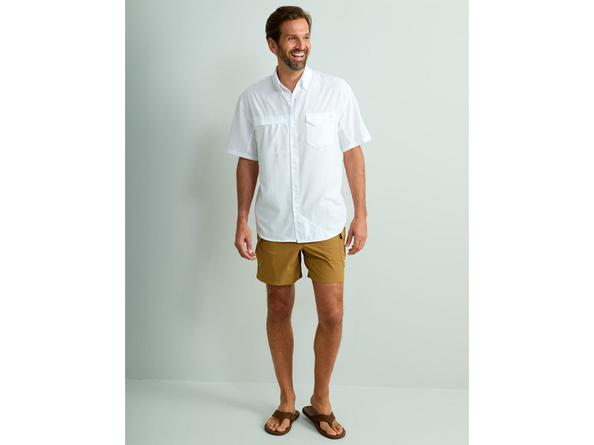 HUK Performance Fishing Tide Point Printed Short Sleeve Shirt - Men's White 2XL