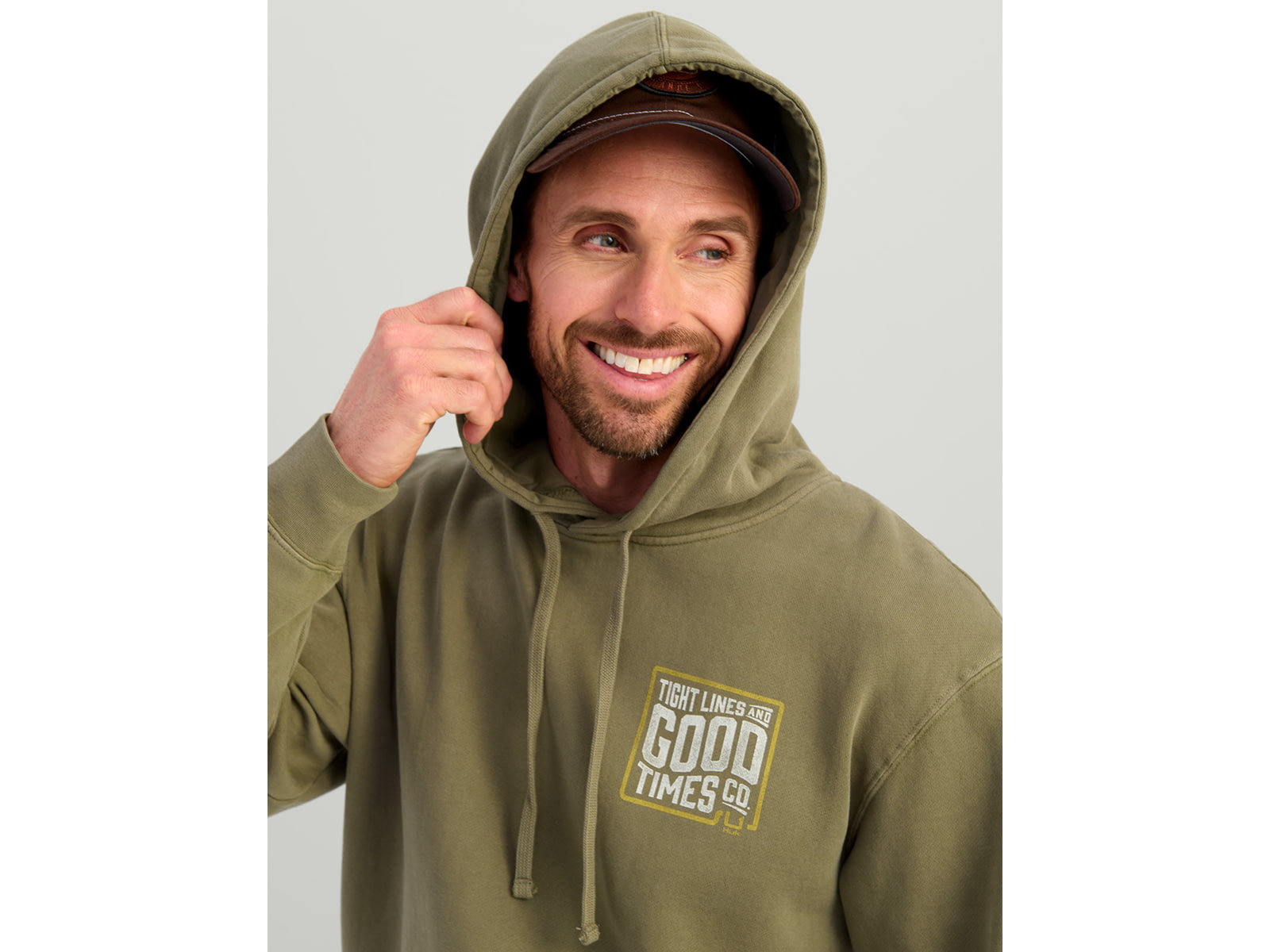 HUK Performance Fishing Tight Lines Cotton Fleece Hoodie - Men's Moss