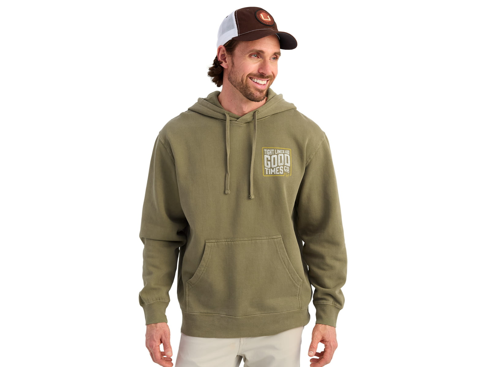 HUK Performance Fishing Tight Lines Cotton Fleece Hoodie - Men's Moss