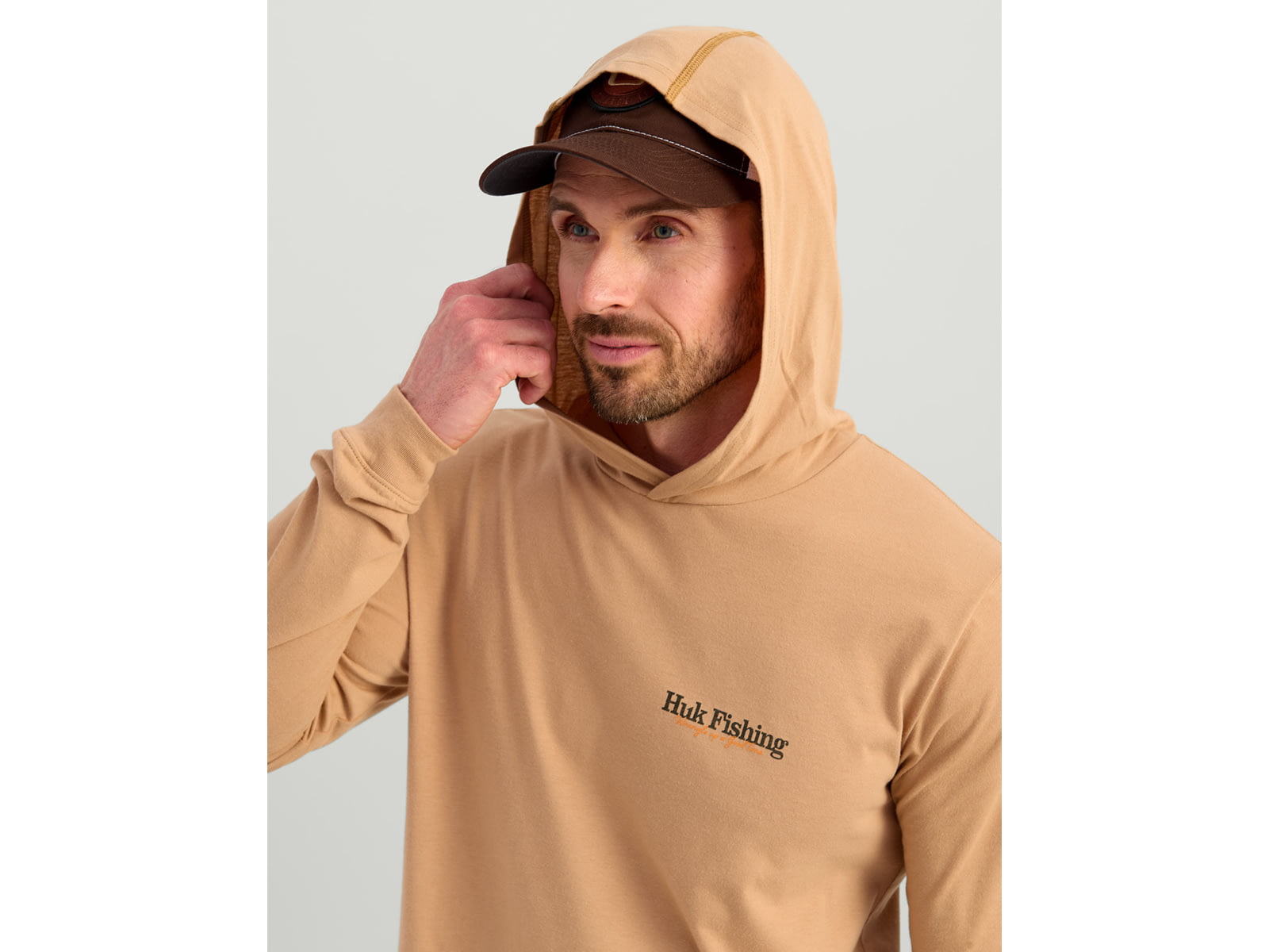 HUK Performance Fishing Trout Wrangle Hoodie Tee - Men's Marl