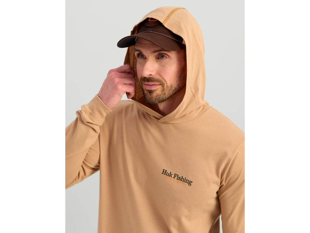 HUK Performance Fishing Trout Wrangle Hoodie Tee - Men's Marl