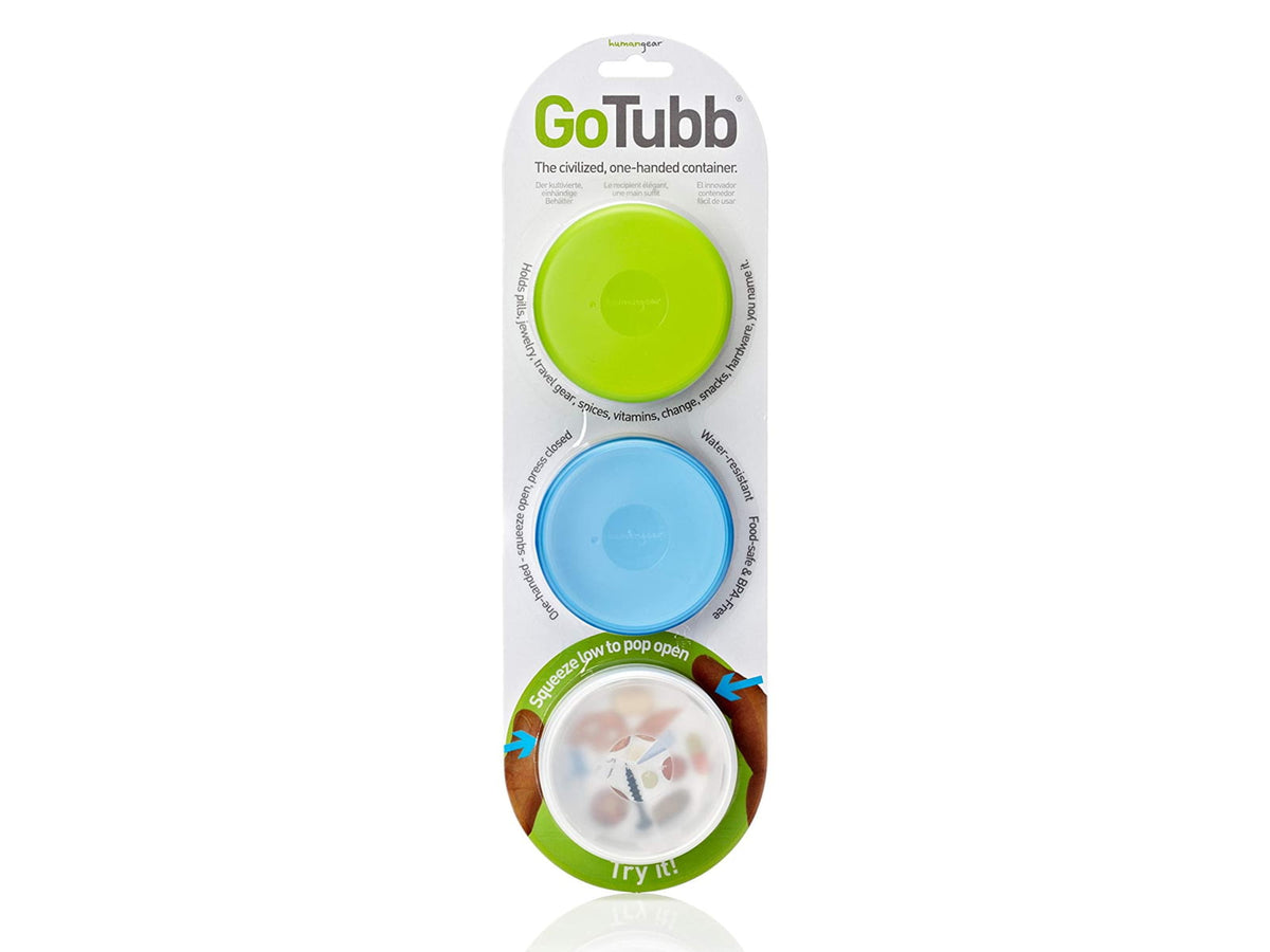 Humangear GoTubb 3-Pack Medium 2oz Clear/Green/Blue 735025