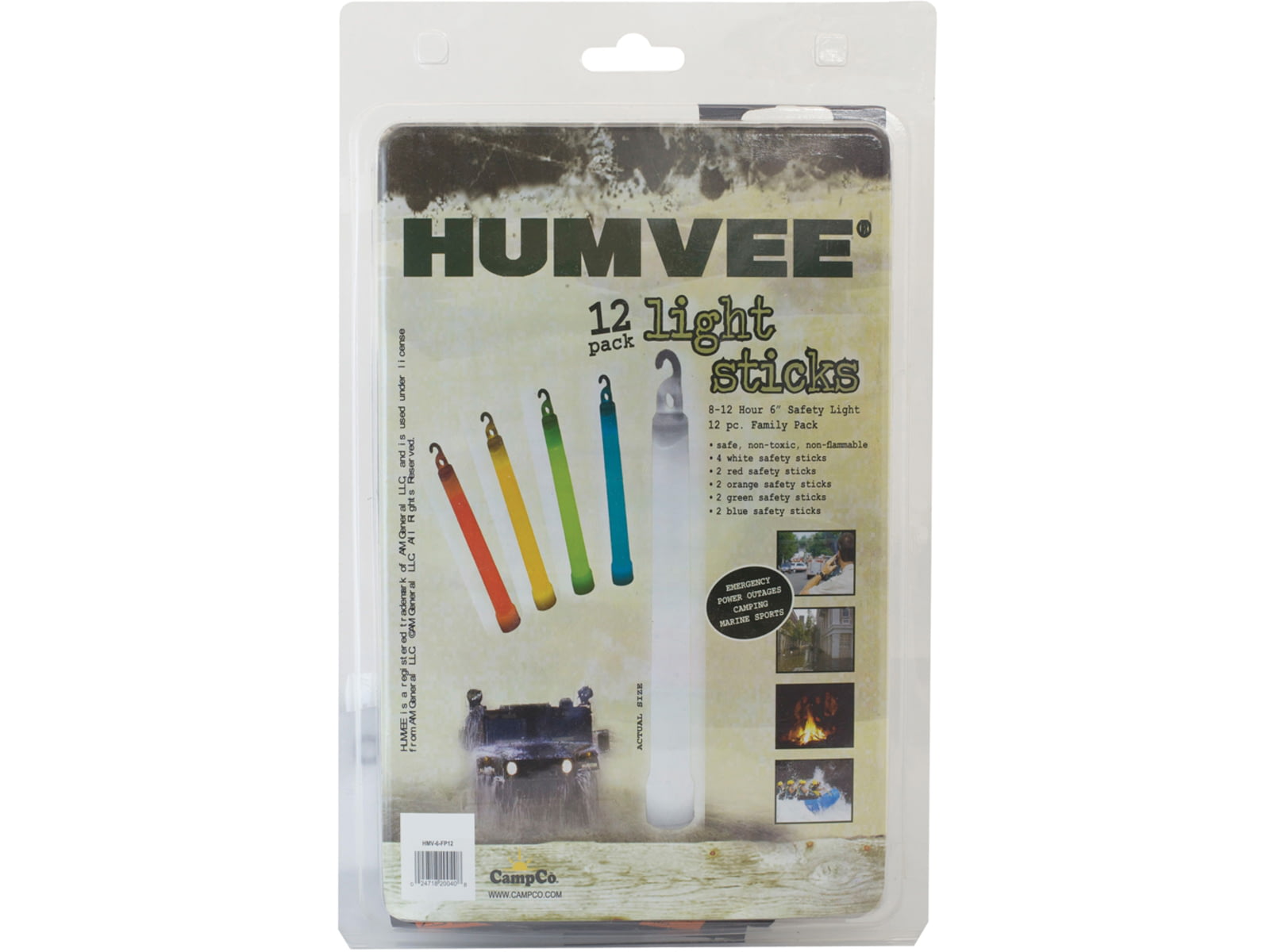 Humvee Accessories HMV6FP10 12 Piece Light Stick Family Pack White/Blue/Red/Gree
