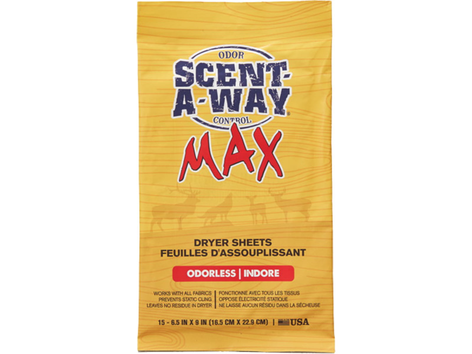 Hunters Specialties Scent-A-Way Max Odorless Dryer Sheets 15pk HS-SAW-07707