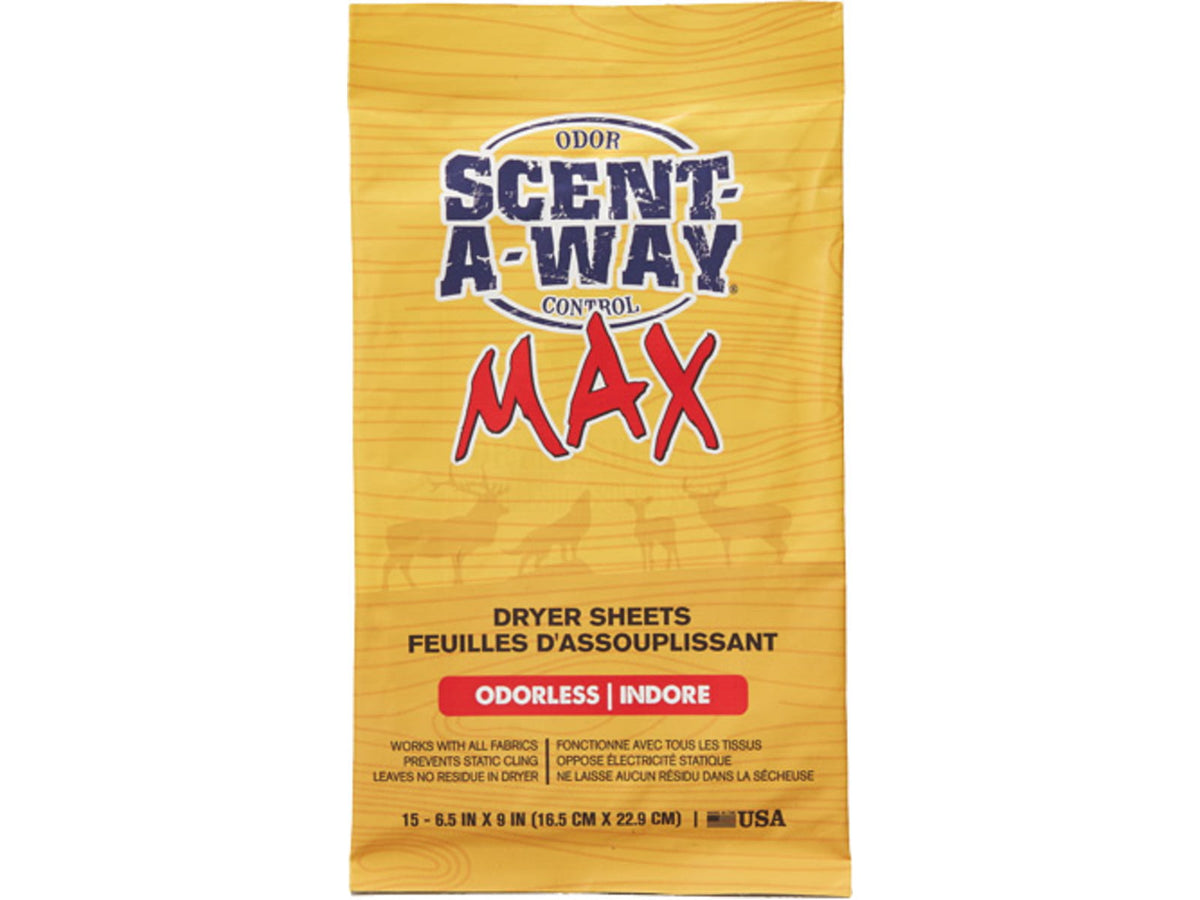 Hunters Specialties Scent-A-Way Max Odorless Dryer Sheets 15pk HS-SAW-07707