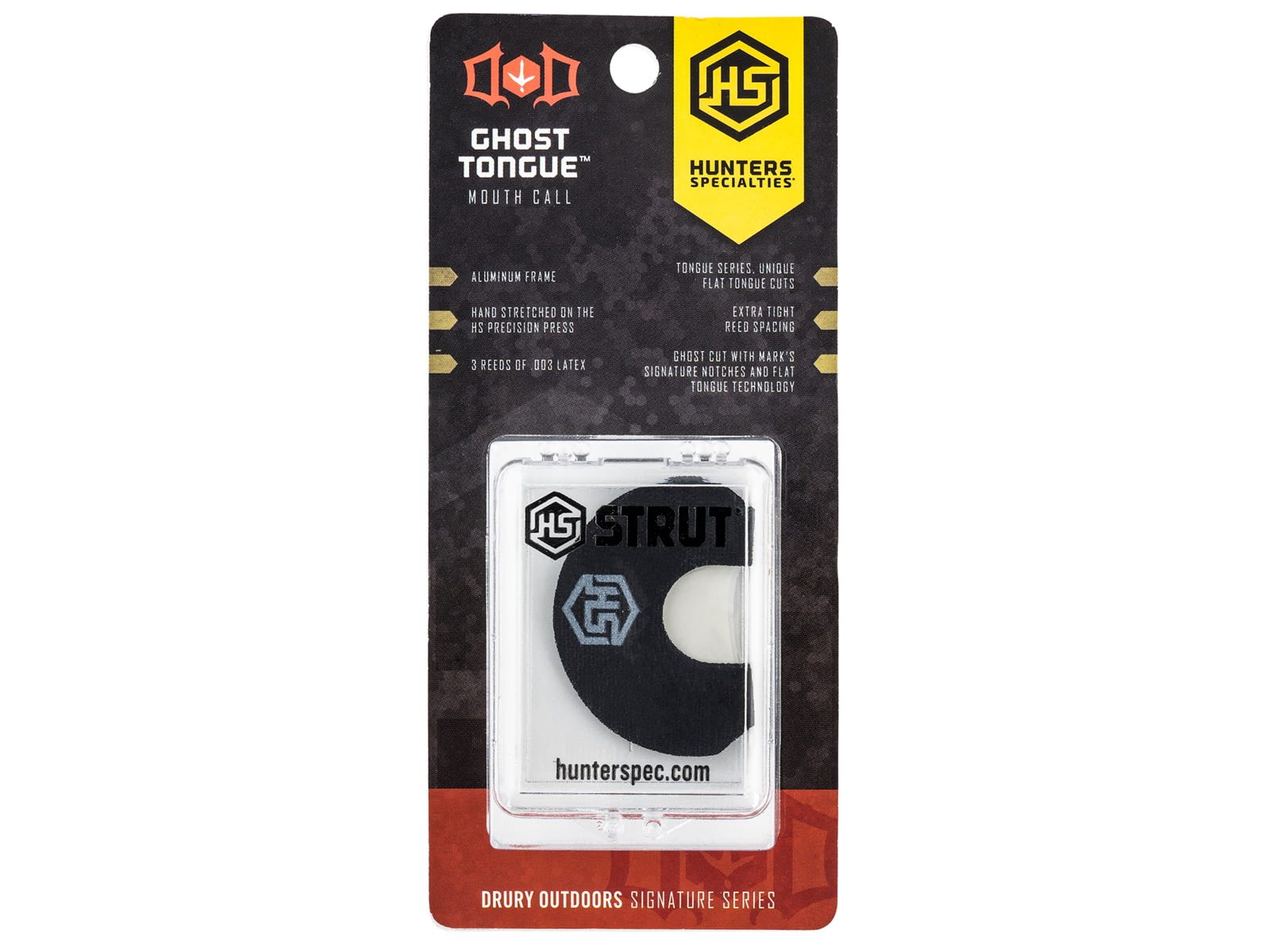 Hunters Specialties Drury Outdoors Signature Ghost Tongue Mouth Call Aluminum HS-DOD-MC-GHST
