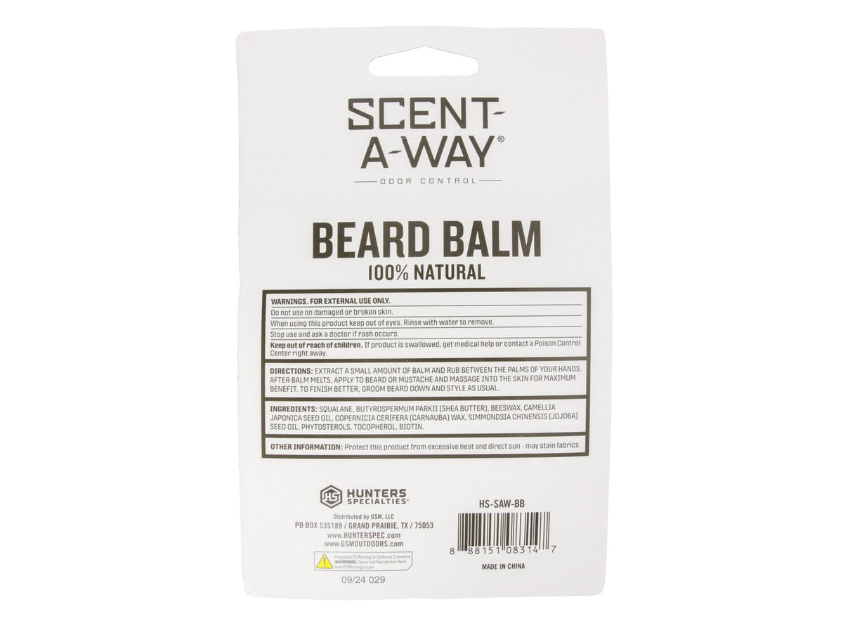 Hunters Specialties Scent-A-Way Beard Balm 2oz HS-SAW-BB