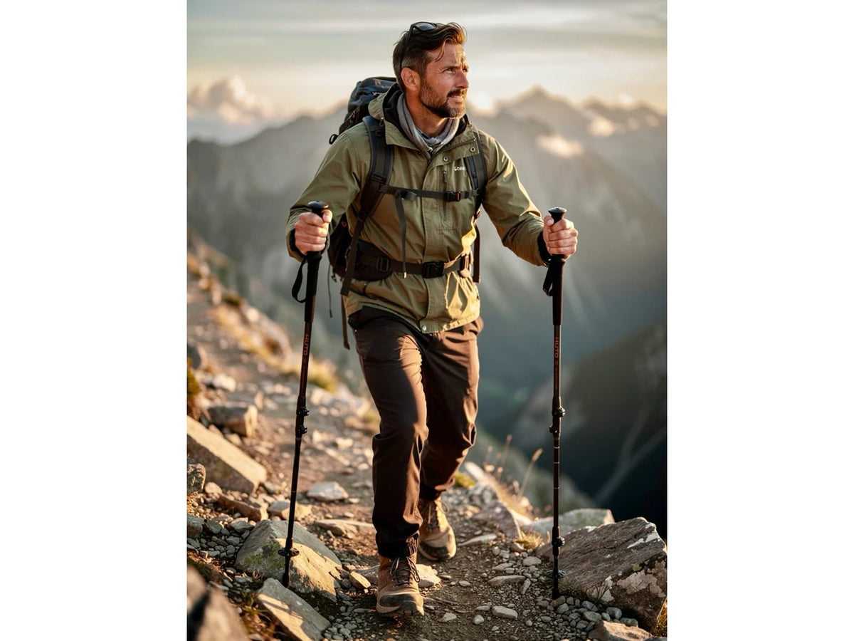 Huto Lifestyle Grinder Backcountry 3K Carbon Fiber Trekking Pole Black
