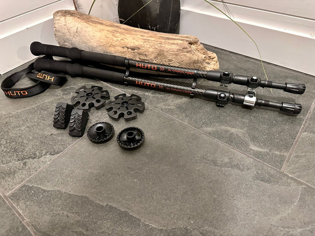Huto Lifestyle Grinder Backcountry 3K Carbon Fiber Trekking Pole Black
