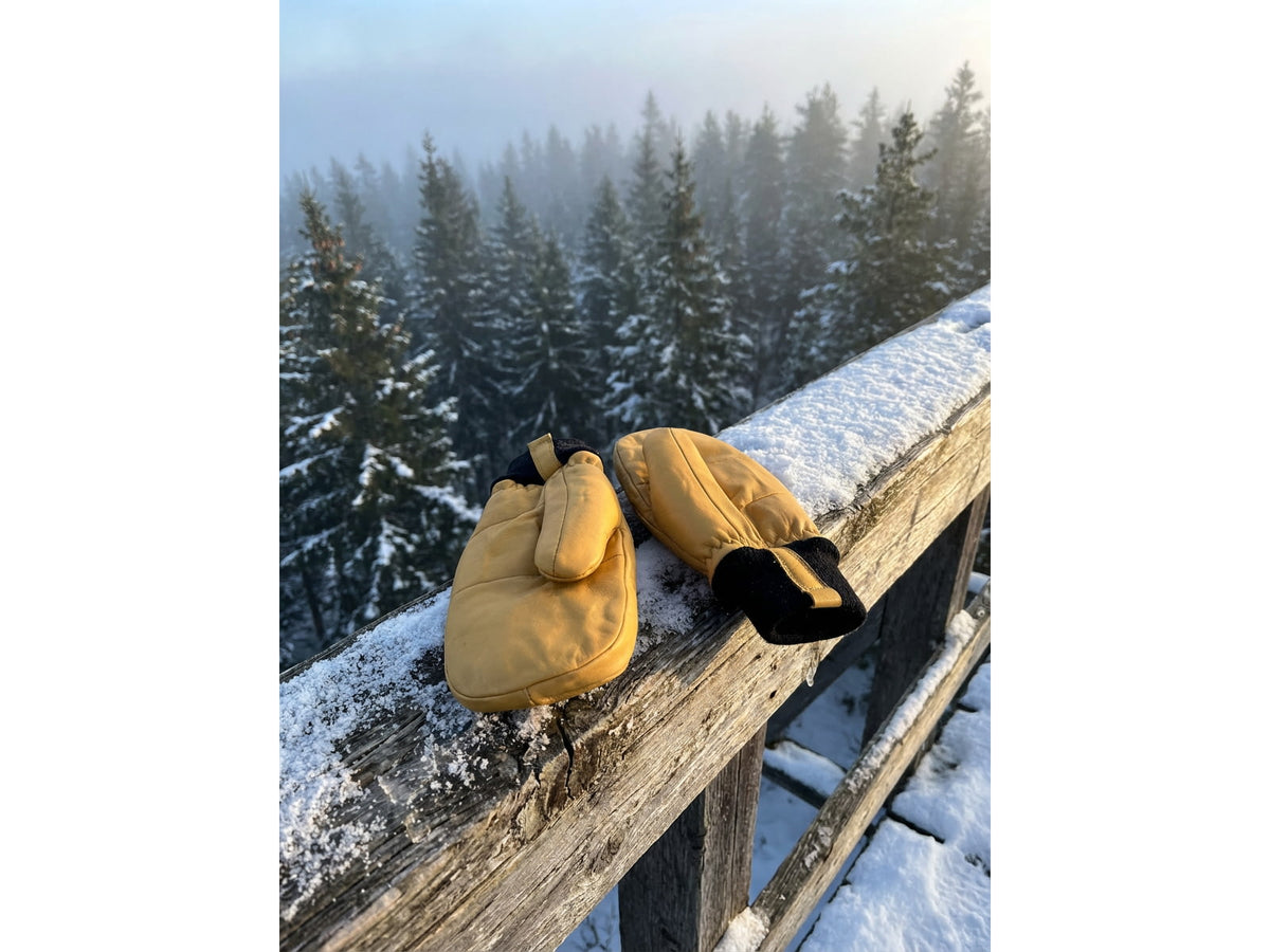 Huto Lifestyle Sherpa Lined Leather Mitten Glove Beige/Brown Extra Large Sherpa-Lthr-Mitten-XL