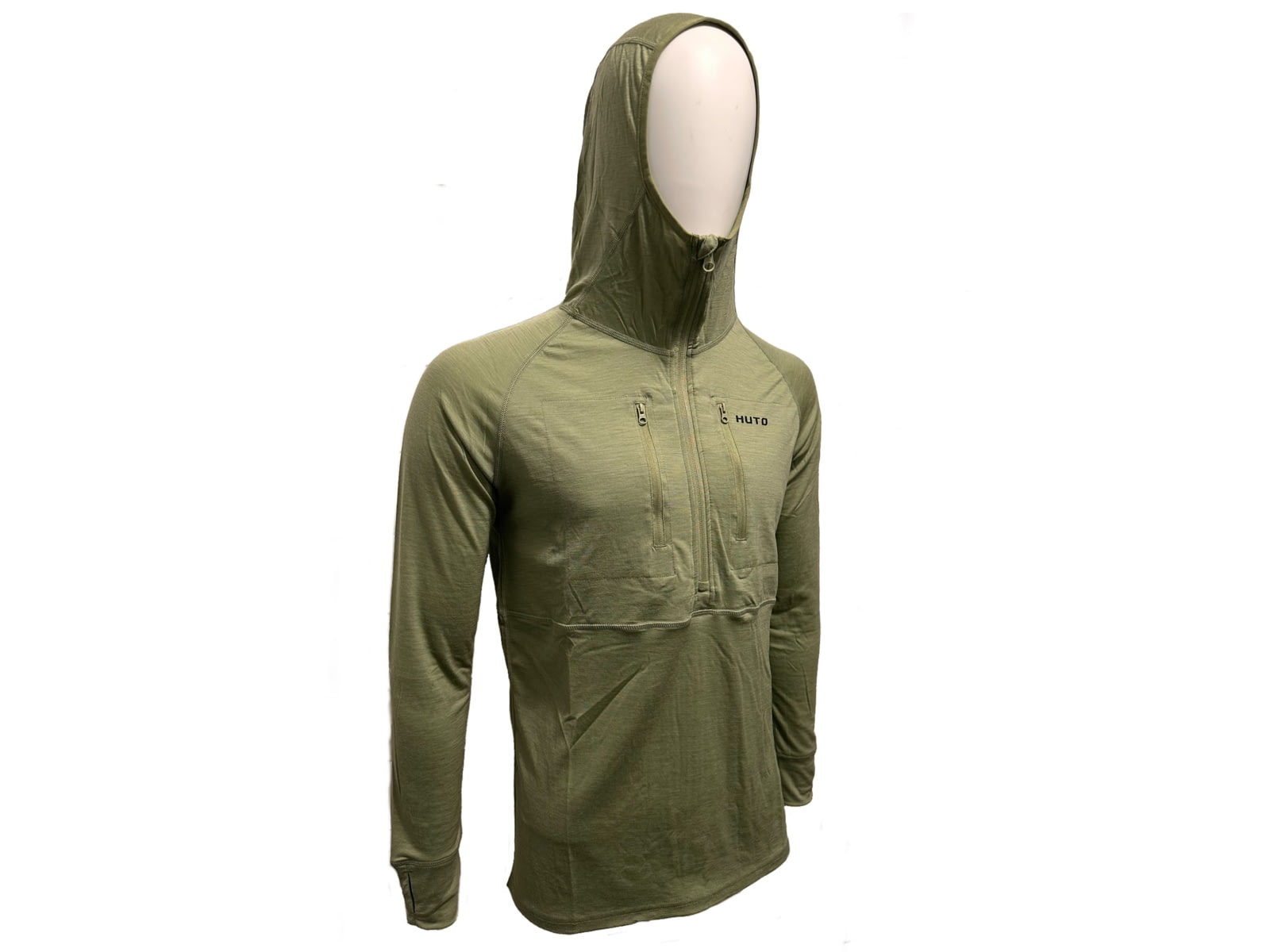 Huto Lifestyle Merino Wool 150GSM Base Layer Hoodie Ranger Green