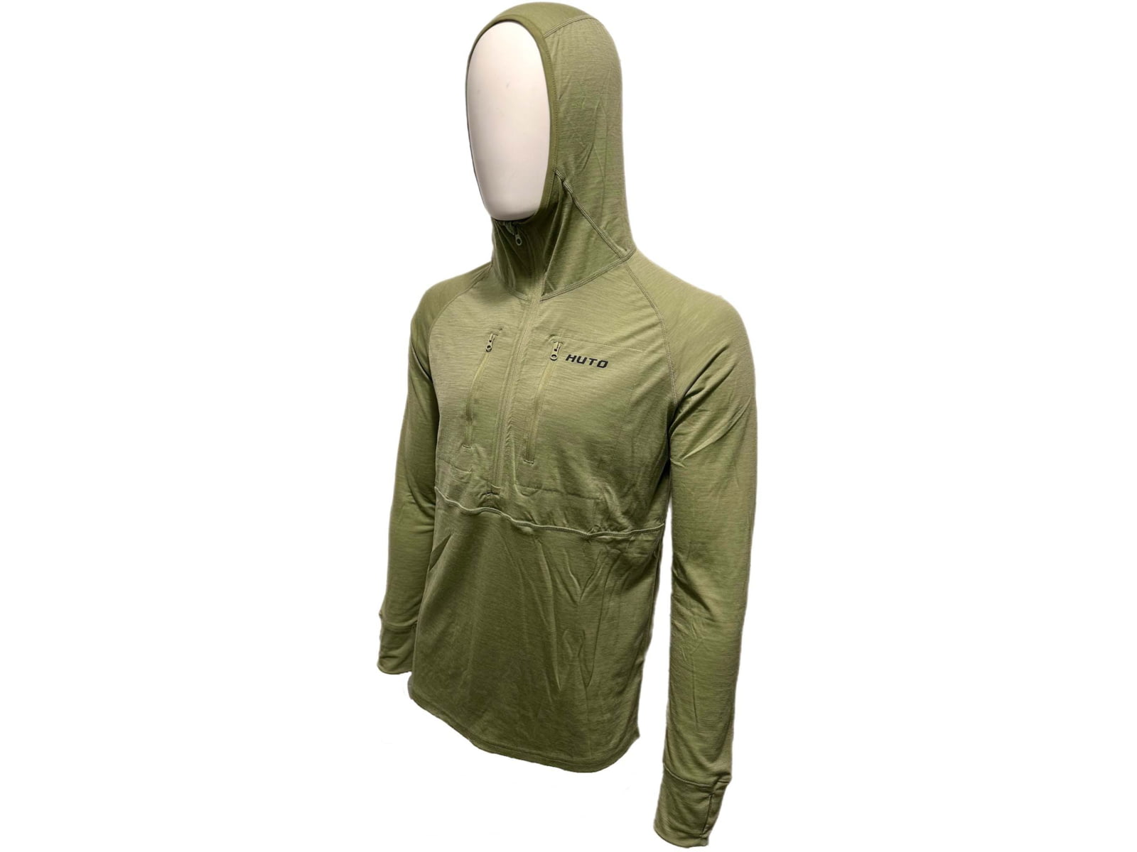 Huto Lifestyle Merino Wool 150GSM Base Layer Hoodie Ranger Green