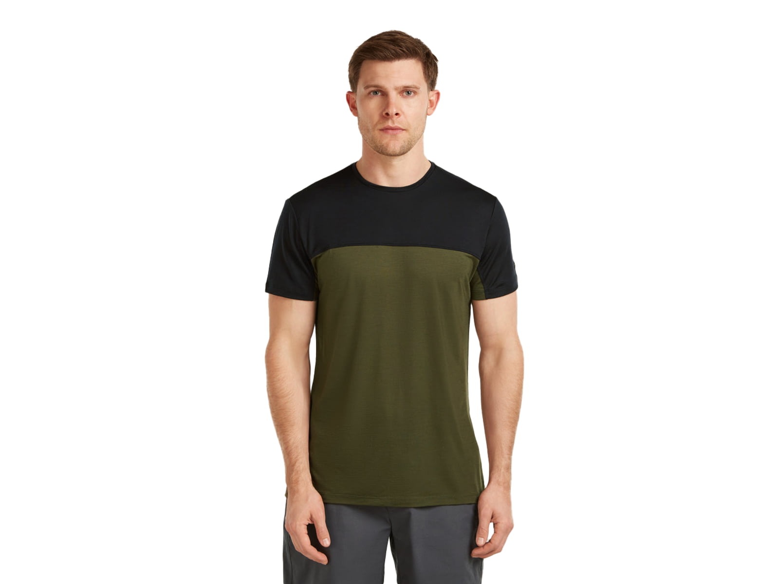 Icebreaker Merino Blend 125 Cool-Lite Sphere Short Sleeve T-Shirt Colour Block - Men's Dark Loden/Black