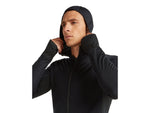 Icebreaker Merino Blend 300 RealFleece Descender Long Sleeve Zip Hoodie - Men's Black