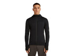 Icebreaker Merino Blend 300 RealFleece Descender Long Sleeve Zip Hoodie - Men's Black