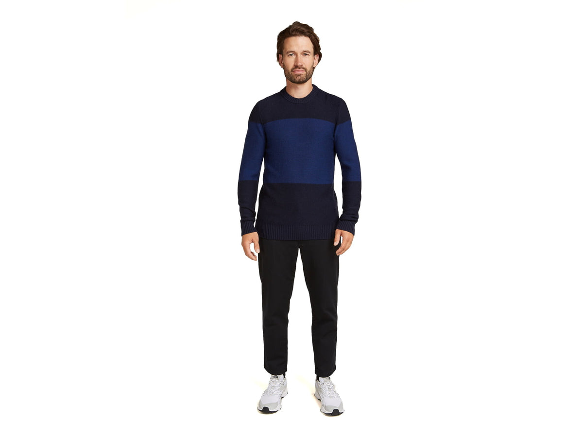 Icebreaker Men Waypoint Crewe Sweater Midnight Navy/Royal Navy/CB M