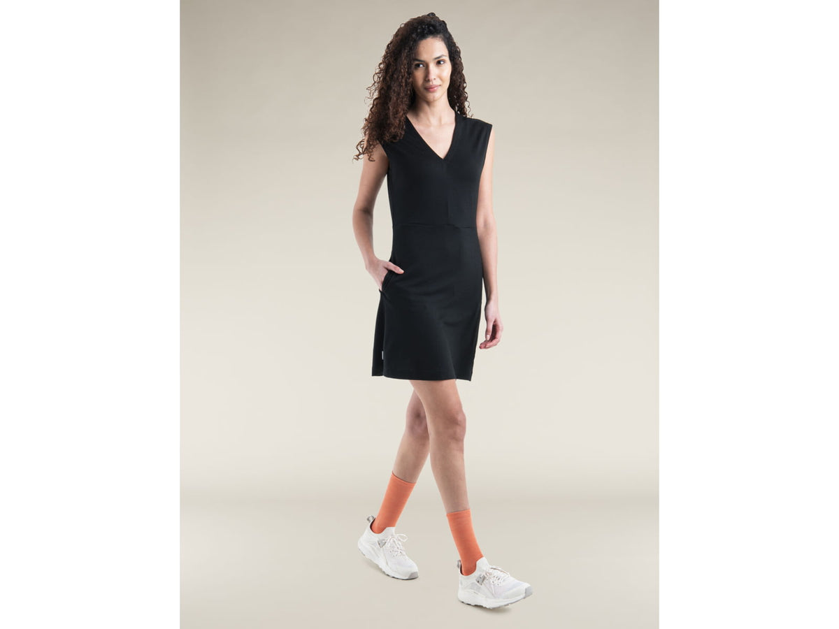 Icebreaker Merino 200 Granary Sleeveless V Neck Dress - Women's Black