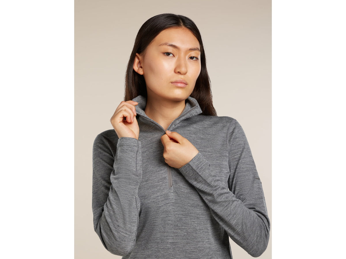 Icebreaker Merino 200 Oasis Long Sleeve Half Zip Thermal Top - Women's Gritstone HTHR