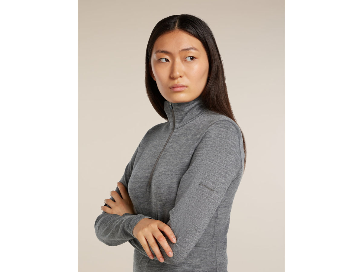 Icebreaker Merino 200 Oasis Long Sleeve Half Zip Thermal Top - Women's Gritstone HTHR