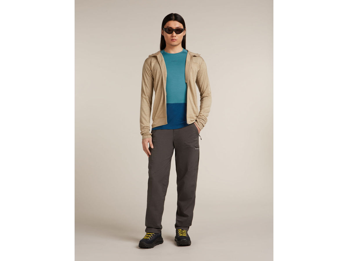 Icebreaker Merino 200 ZoneKnit Long Sleeve Crew Thermal Top - Men's Atlantis/Topaz/CB