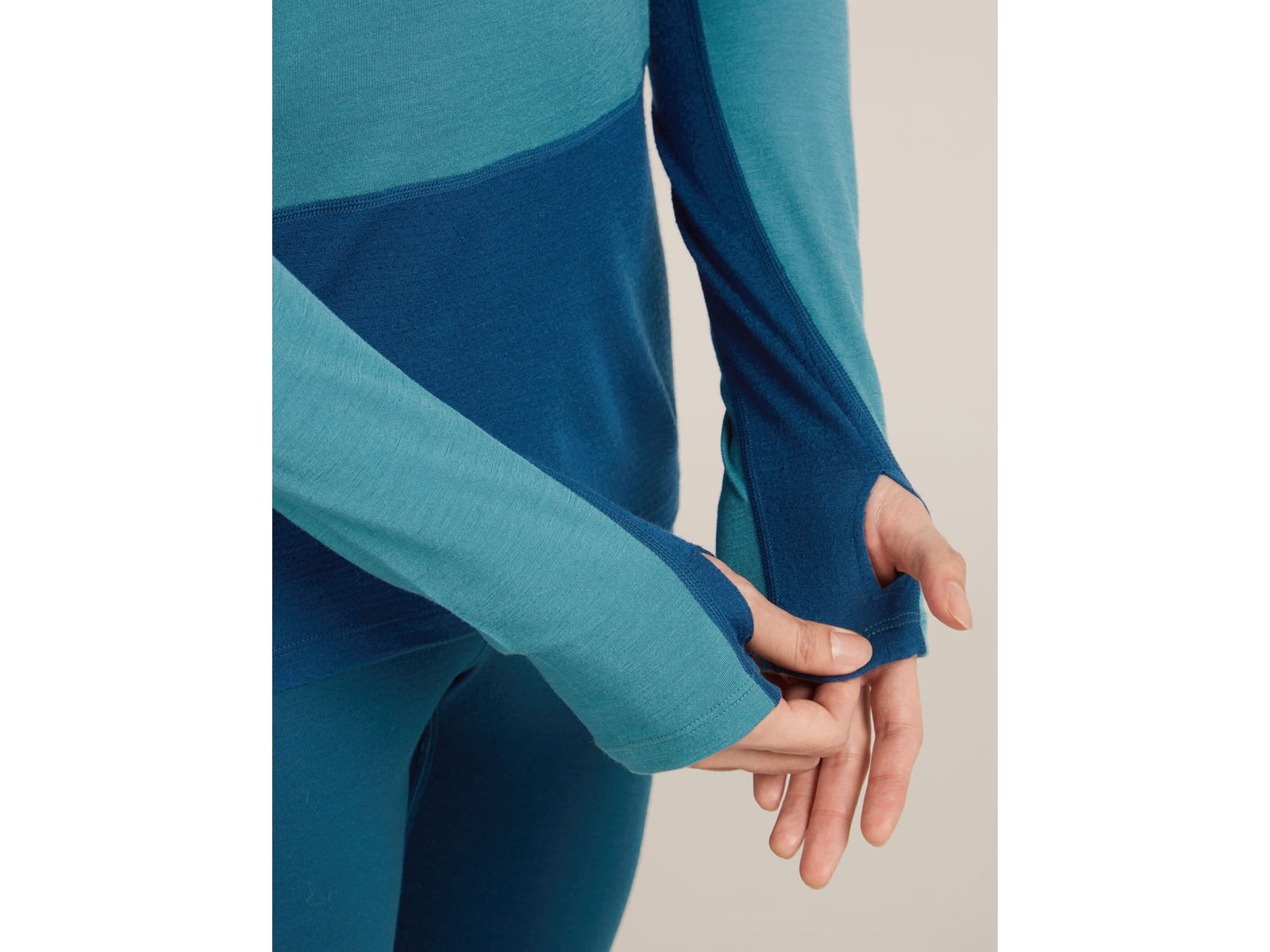 Icebreaker Merino 200 ZoneKnit Long Sleeve Crew Thermal Top - Men's Atlantis/Topaz/CB
