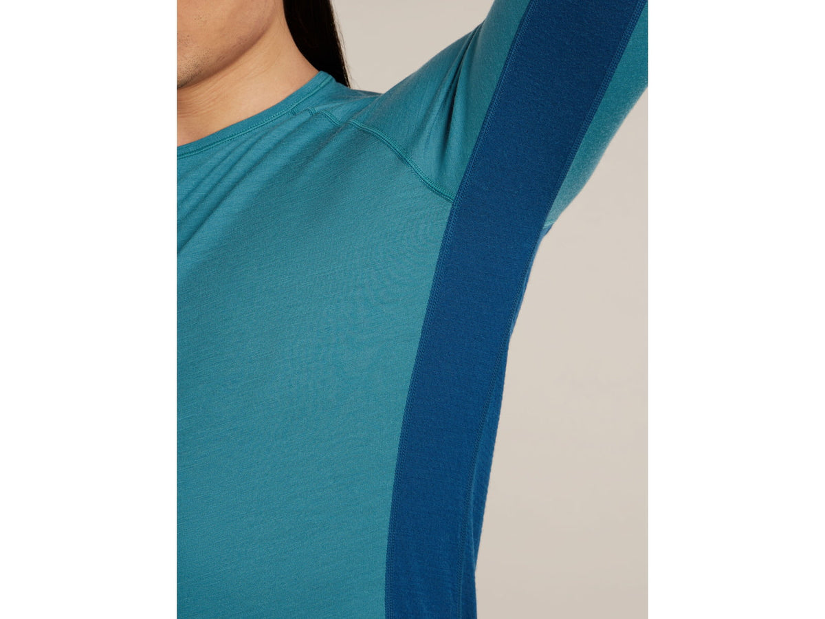 Icebreaker Merino 200 ZoneKnit Long Sleeve Crew Thermal Top - Men's Atlantis/Topaz/CB