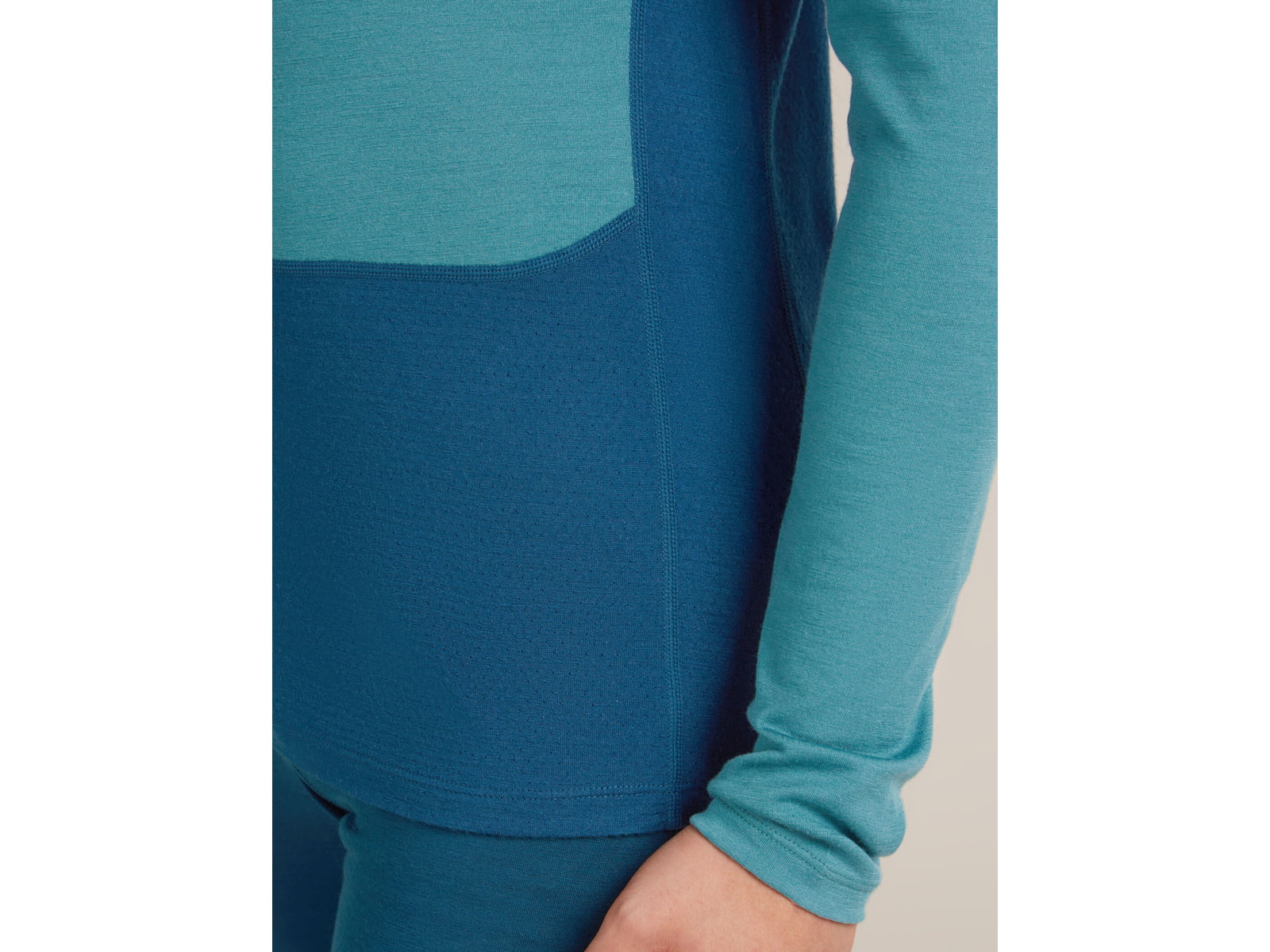 Icebreaker Merino 200 ZoneKnit Long Sleeve Crew Thermal Top - Men's Atlantis/Topaz/CB