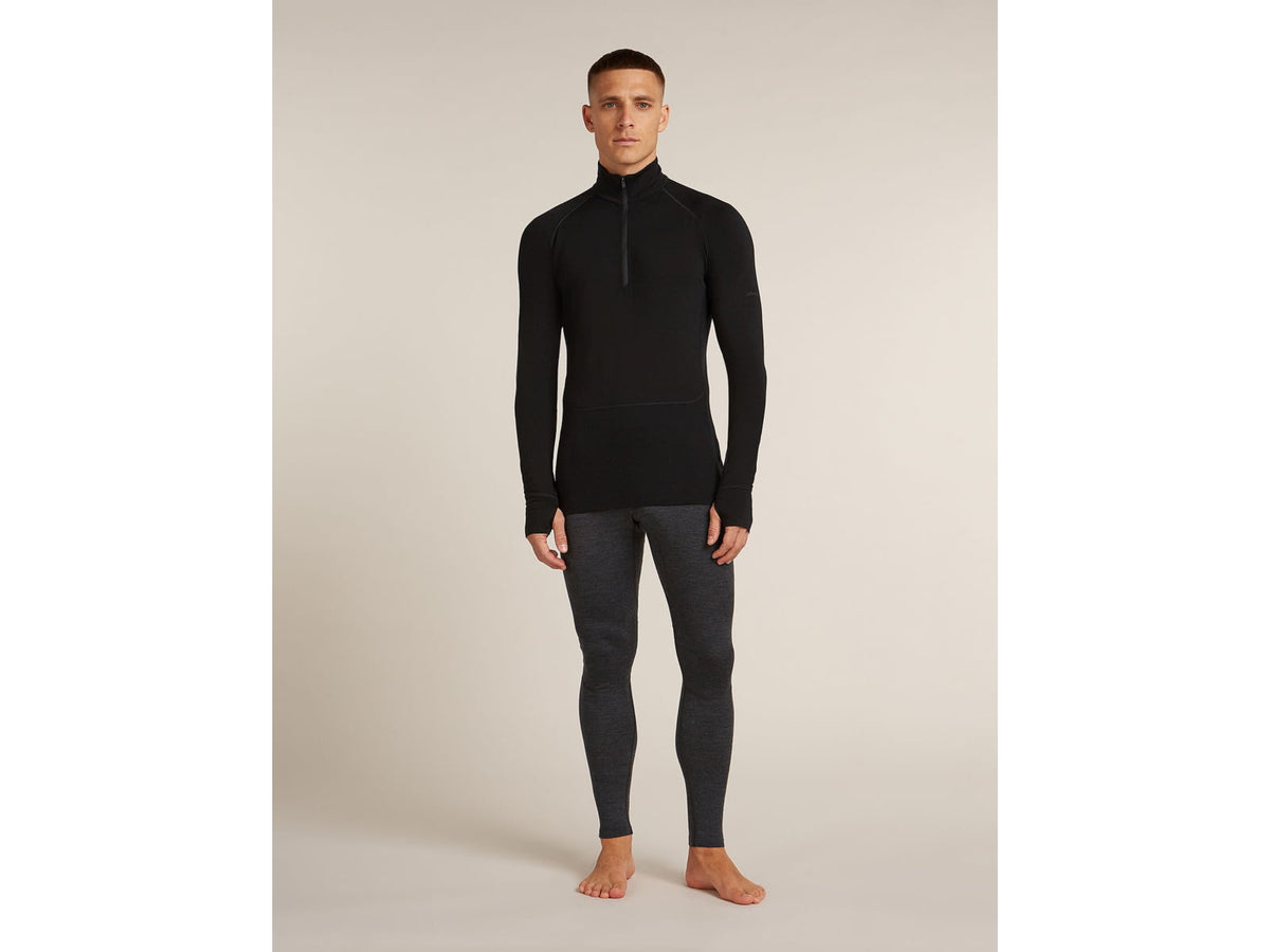 Icebreaker Merino 200 ZoneKnit Long Sleeve Half Zip Thermal Top - Men's Black Large