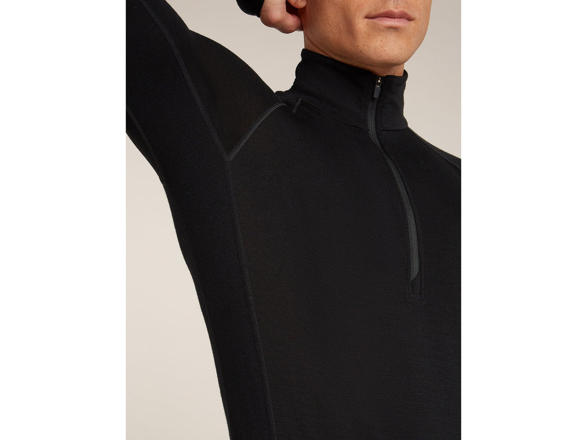 Icebreaker Merino 200 ZoneKnit Long Sleeve Half Zip Thermal Top - Men's Black Large