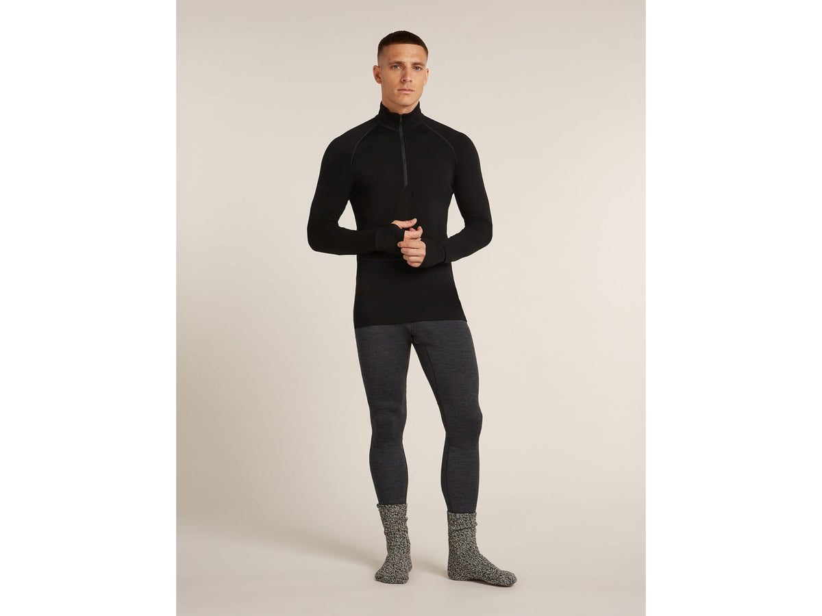 Icebreaker Merino 200 ZoneKnit Long Sleeve Half Zip Thermal Top - Men's Black Large