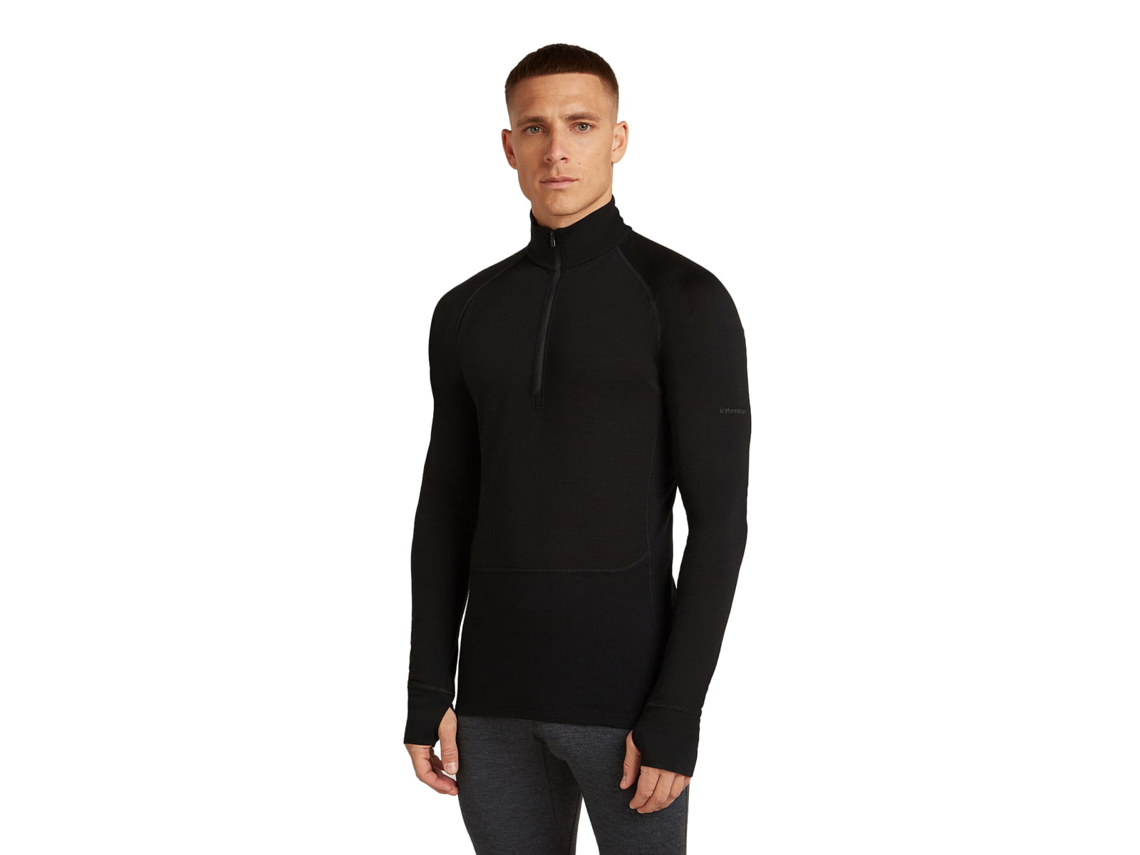 Icebreaker Merino 200 ZoneKnit Long Sleeve Half Zip Thermal Top - Men's Black Large