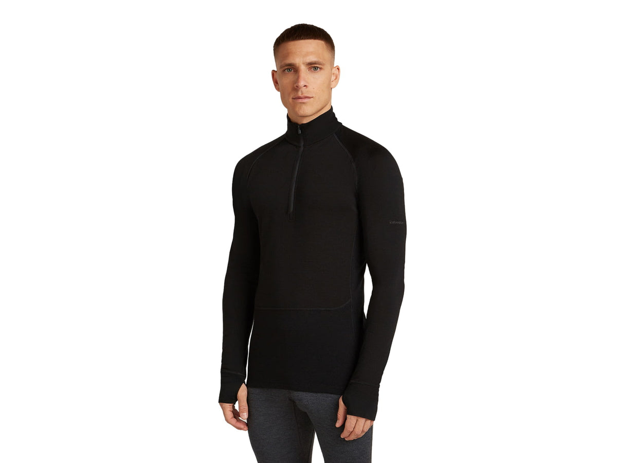 Icebreaker Merino 200 ZoneKnit Long Sleeve Half Zip Thermal Top - Men's Black Large