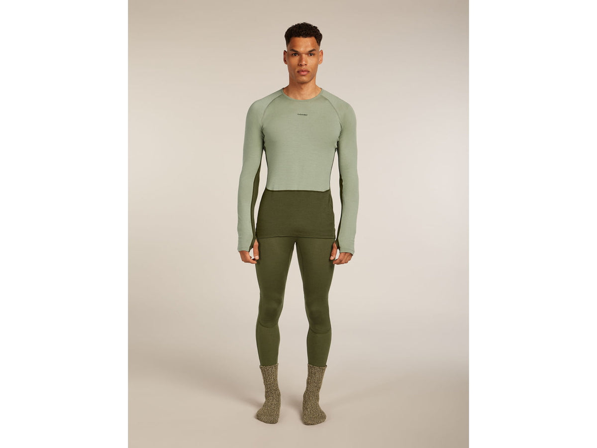 Icebreaker Merino 260 ZoneKnit Long Sleeve Crew Thermal Top - Men's Loden/Lichen/CB