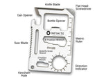 Infinite Product Solutions 11 In 1 Multi Tool Card Polished Stainless Steel CCMULTI111
