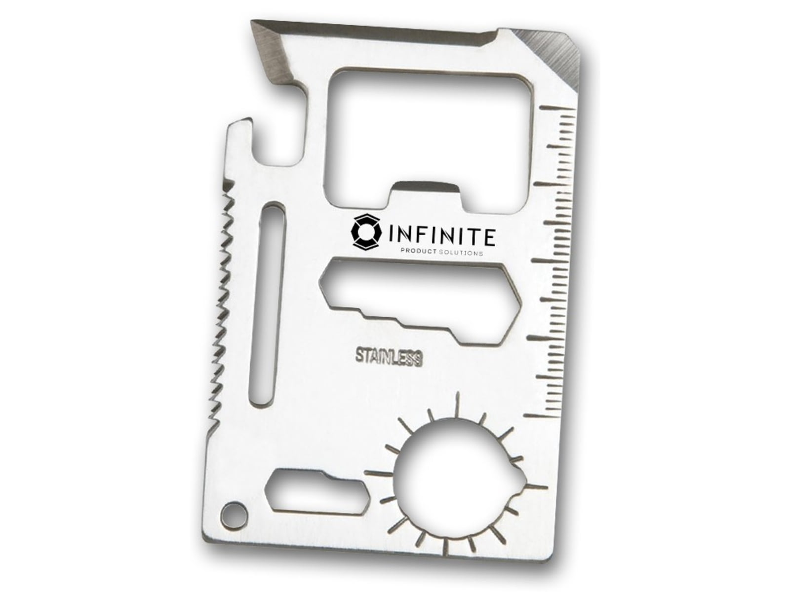 Infinite Product Solutions 11 In 1 Multi Tool Card Polished Stainless Steel CCMULTI111