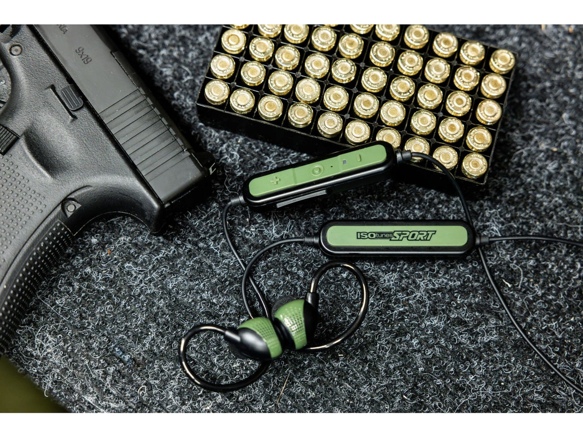 ISOtunes Sport Advance BT 2.0 Protective Ear Plugs 26 dB 1 Pair OD Green Universal