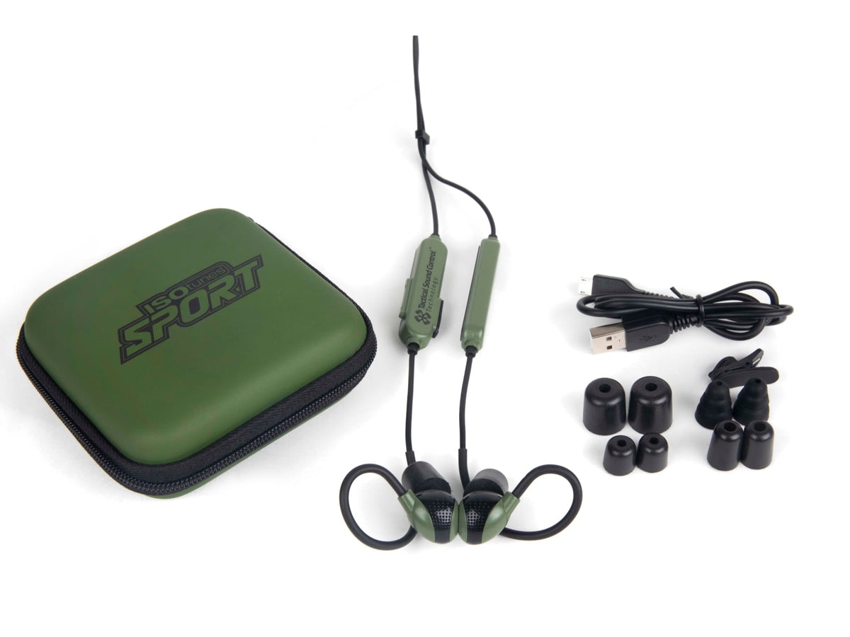 ISOtunes Sport ADVANCE BT Tactical Earbuds with Bluetooth 26 NRR OD Green IT-36