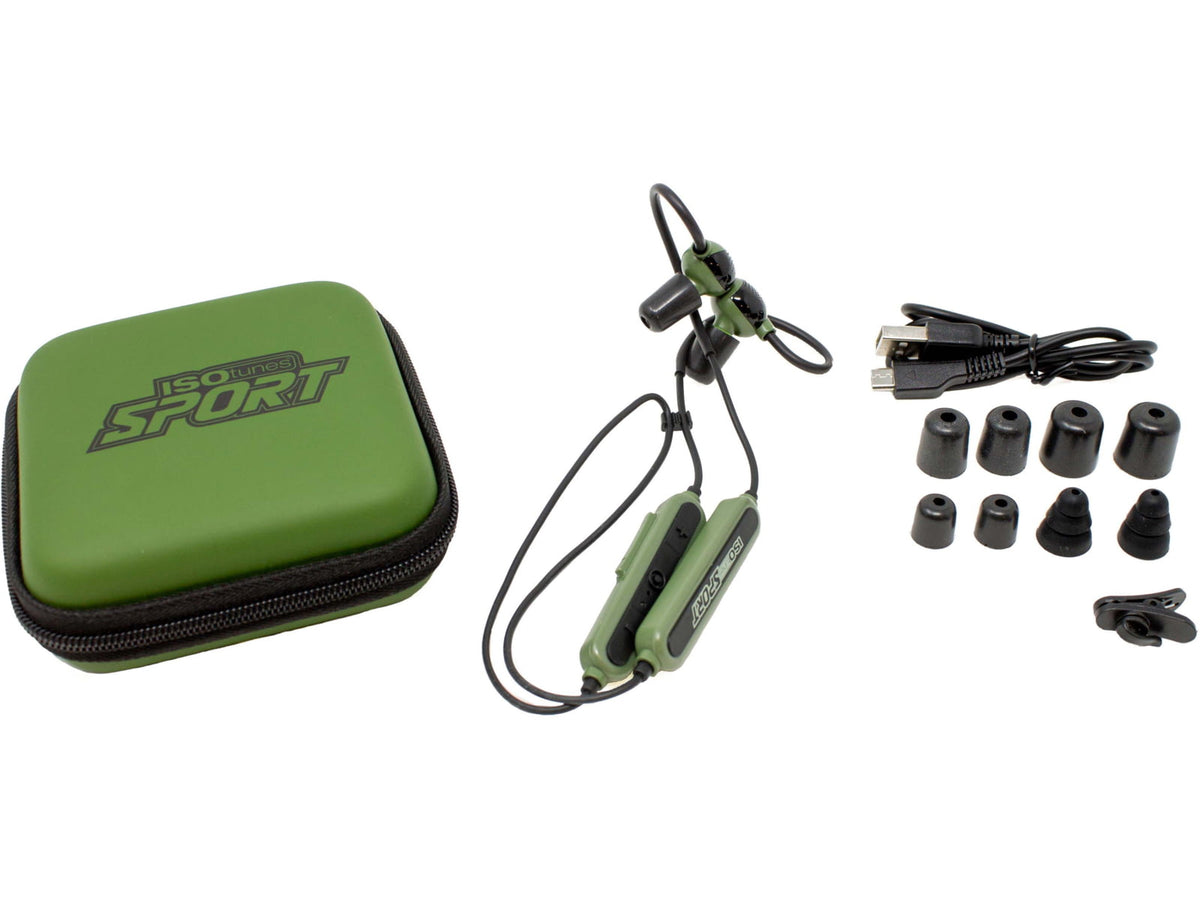 ISOtunes Sport ADVANCE BT Tactical Earbuds with Bluetooth 26 NRR OD Green IT-36