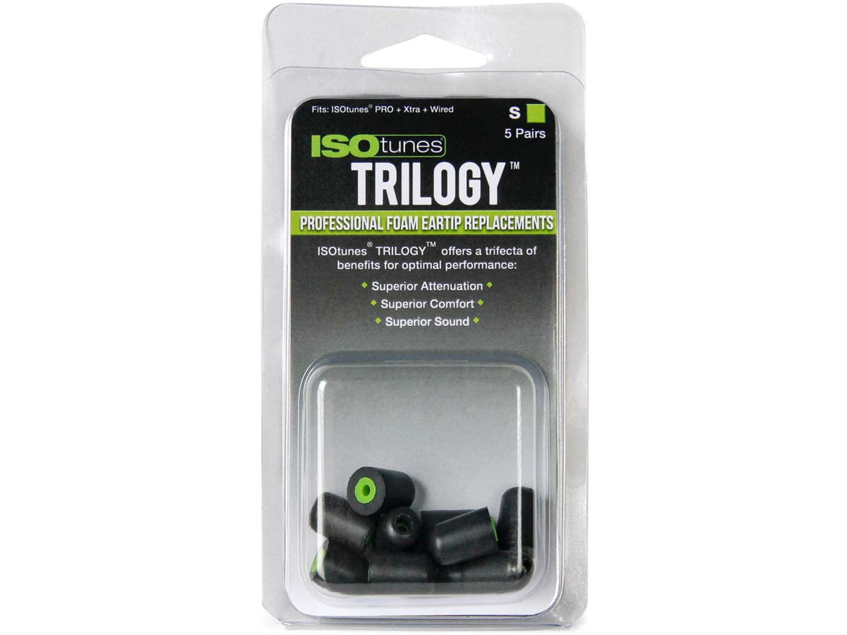 ISOtunes Sport Advance Trilogy Replacement Foam Ear Tips 5 Pairs Small